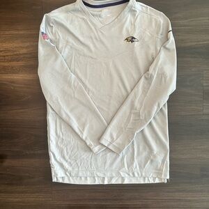 Nike Baltimore Ravens' Gray Long Sleeve Tee Comfortable V Neck